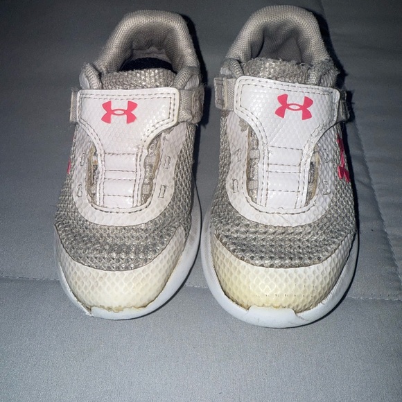 Under Armour Other - Under Armour Kids' Pink and Gray Sneakers Size 8